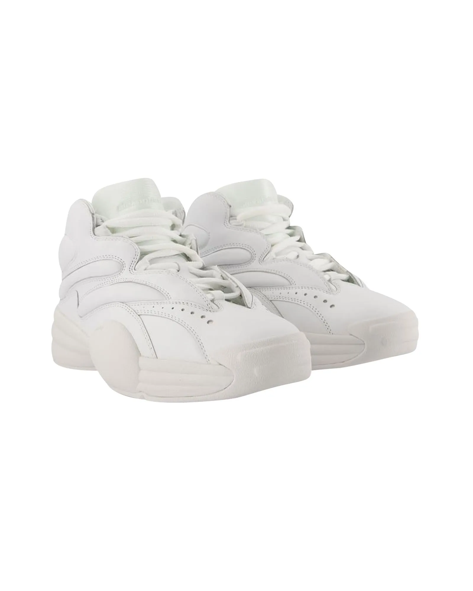 Hoop Sneakers in White Leather