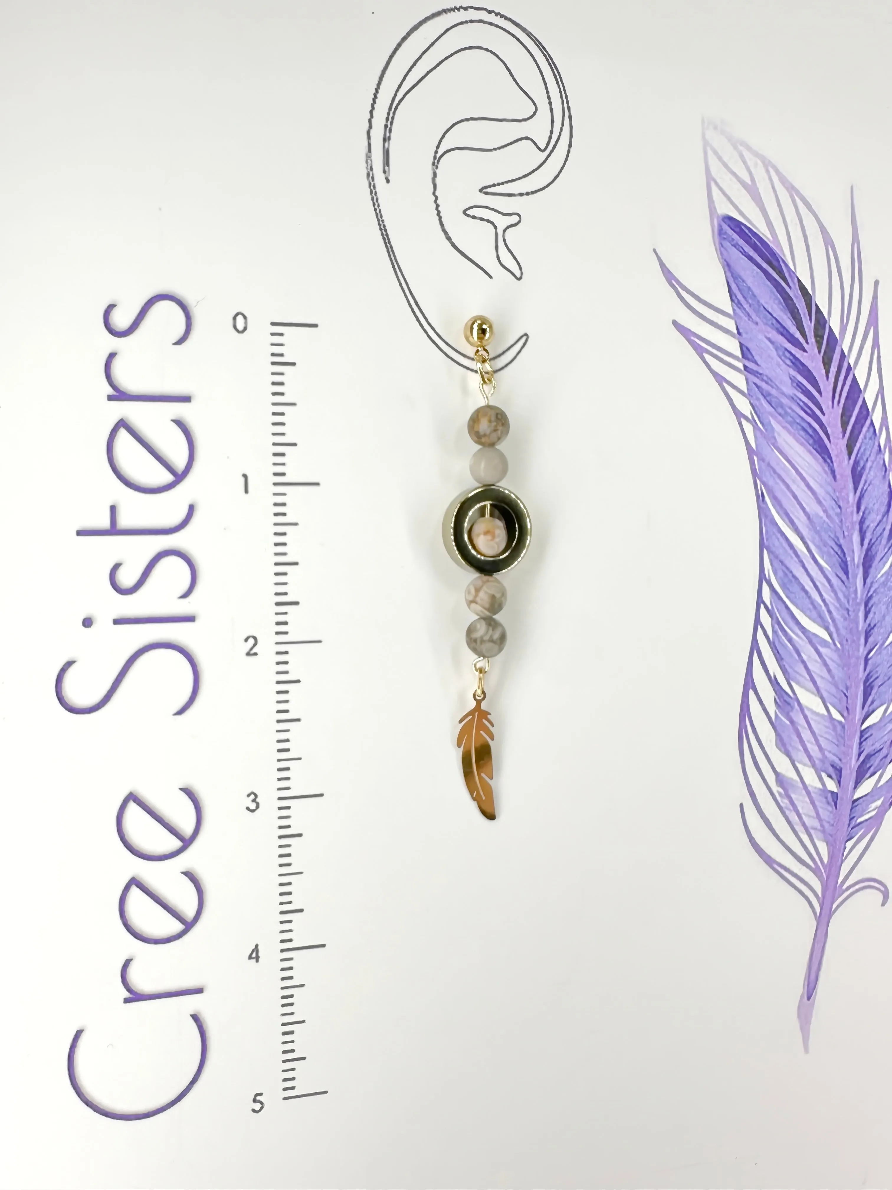 Indigenous Handmade Earrings - Maifanite & Hematite