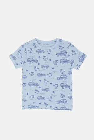 Infant Boys Blue Cars Print T-Shirt