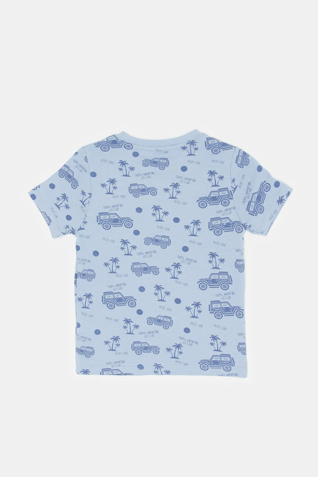 Infant Boys Blue Cars Print T-Shirt