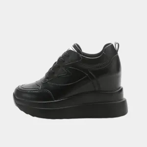 Joskaa 2024 New Black Platform Lace Sneakers