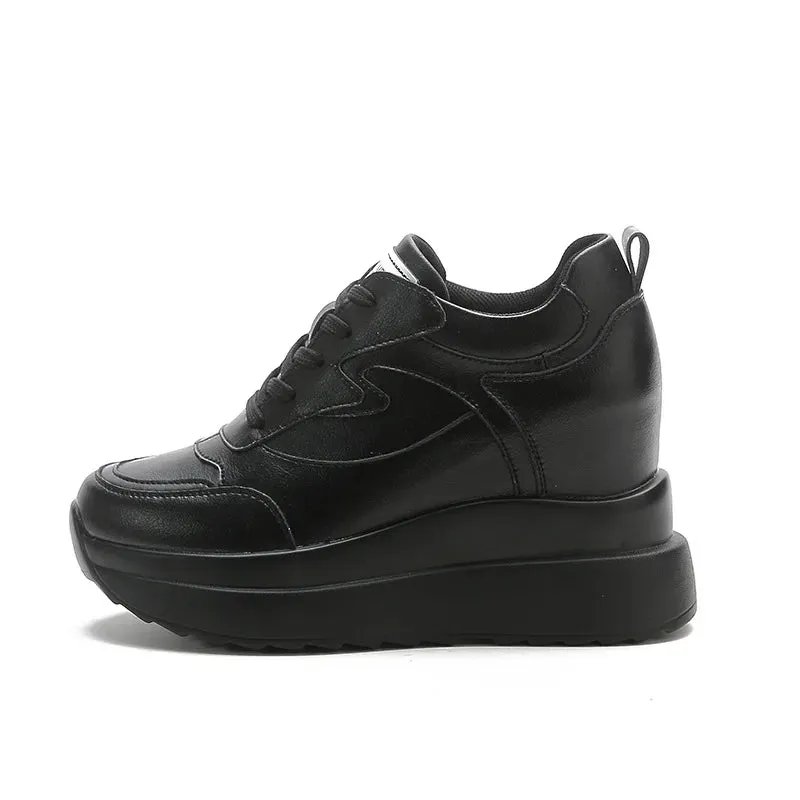 Joskaa 2024 New Black Platform Lace Sneakers