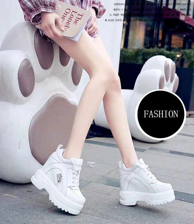 Joskaa 2024 New White High Top Sneakers Platform