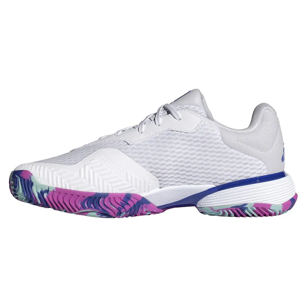 Juniors Barricade Tennis Shoes White and Lucid Blue