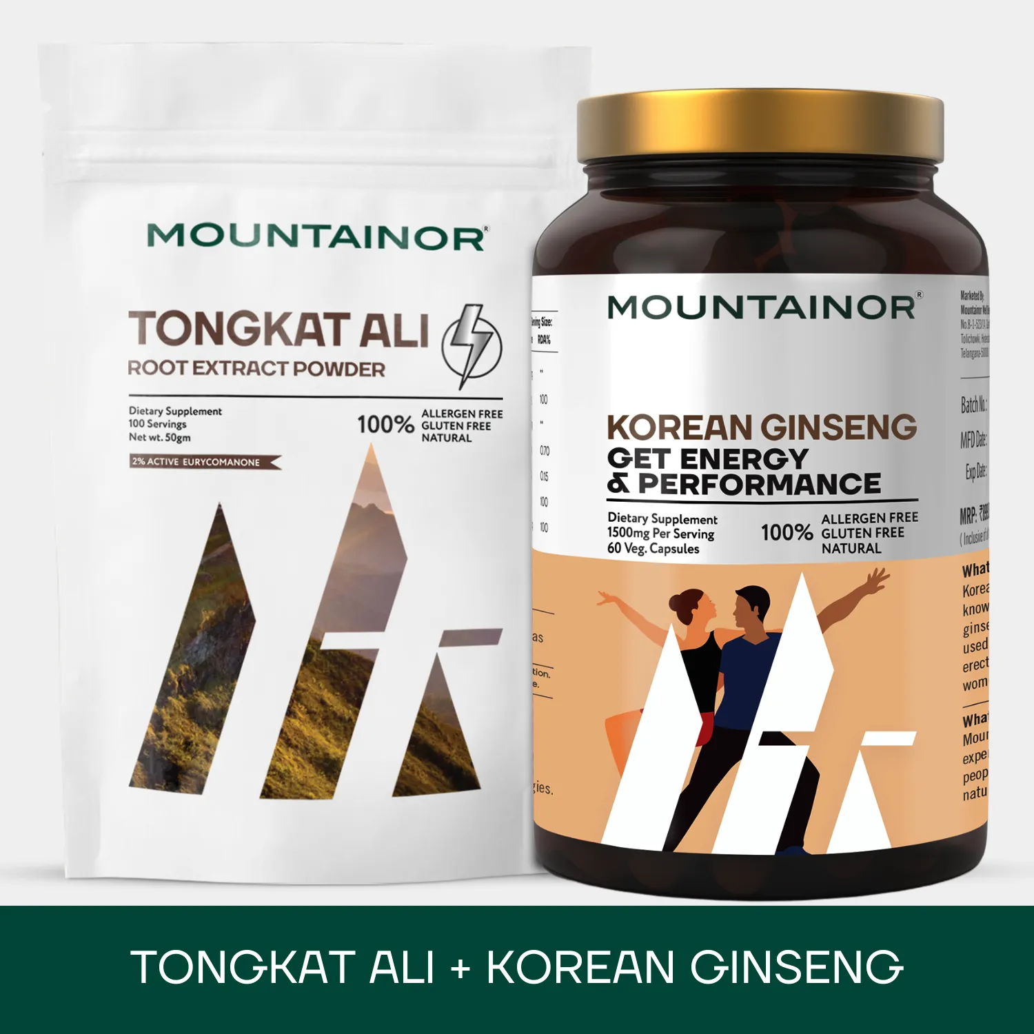 Korean Ginseng Root Extract   Tongkat Ali Longjack Root (Combo)