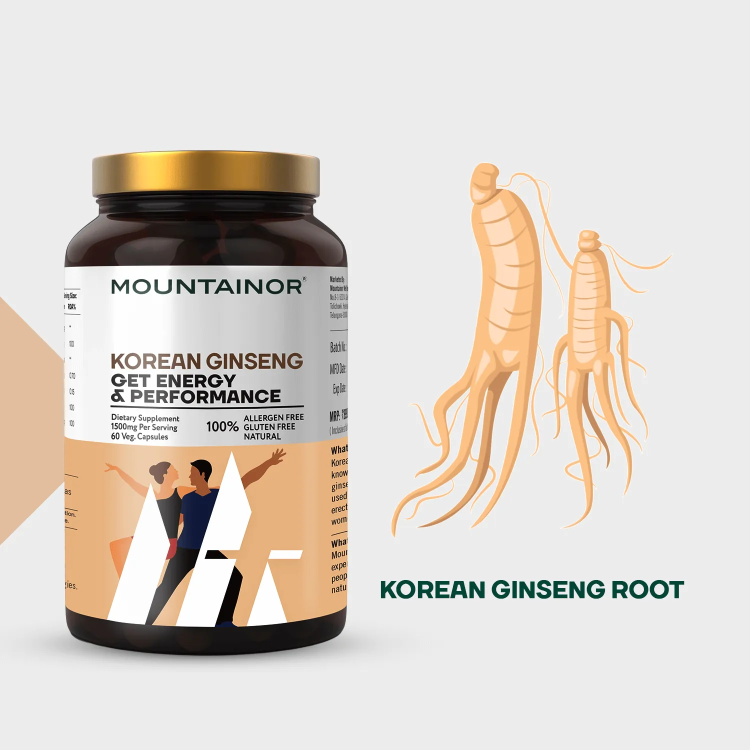 Korean Ginseng Root Extract   Tongkat Ali Longjack Root (Combo)