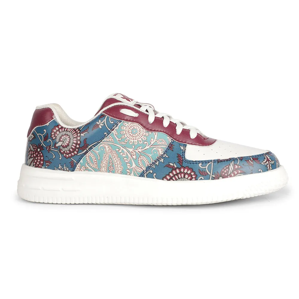 Leap7x Lacing White Block Printed Casual Sneakers For Men MJH-M03 By Liberty