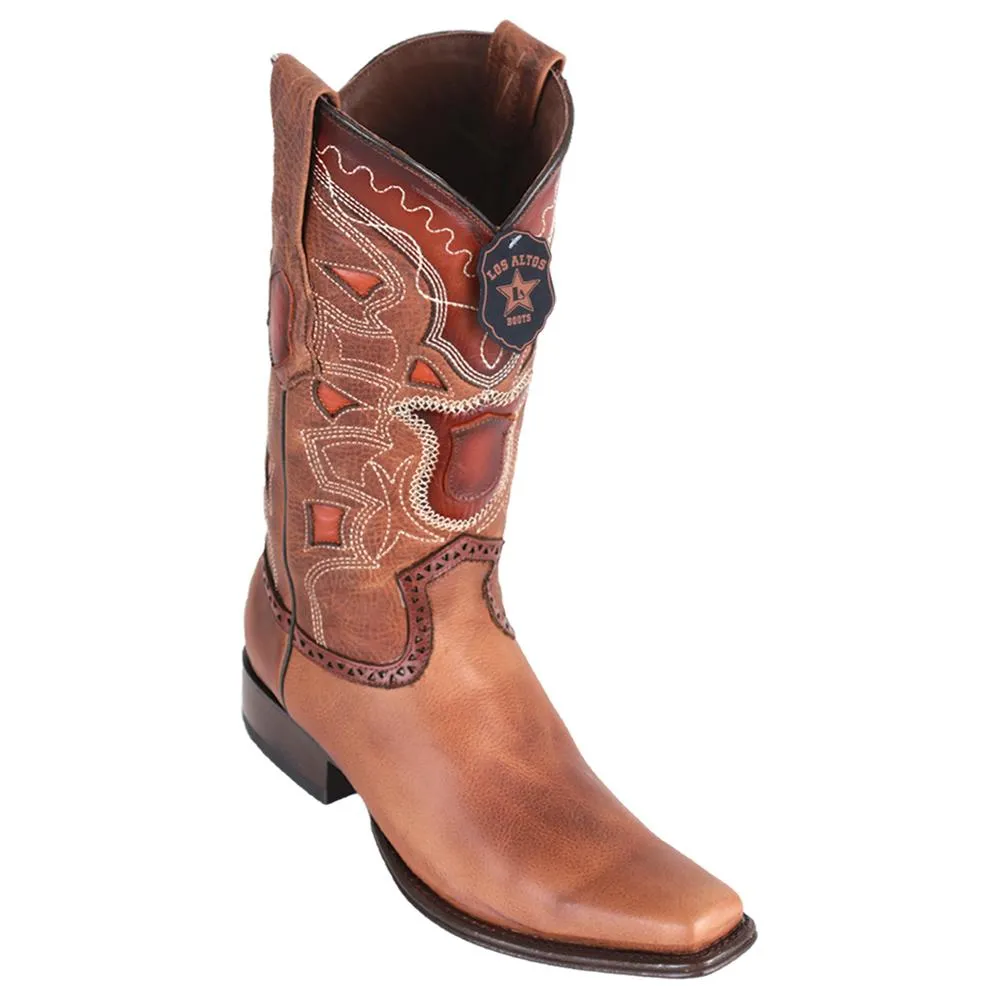 Los Altos Boots Mens #769951 European Square Toe | Genuine Rage Leather Boots | Color Honey