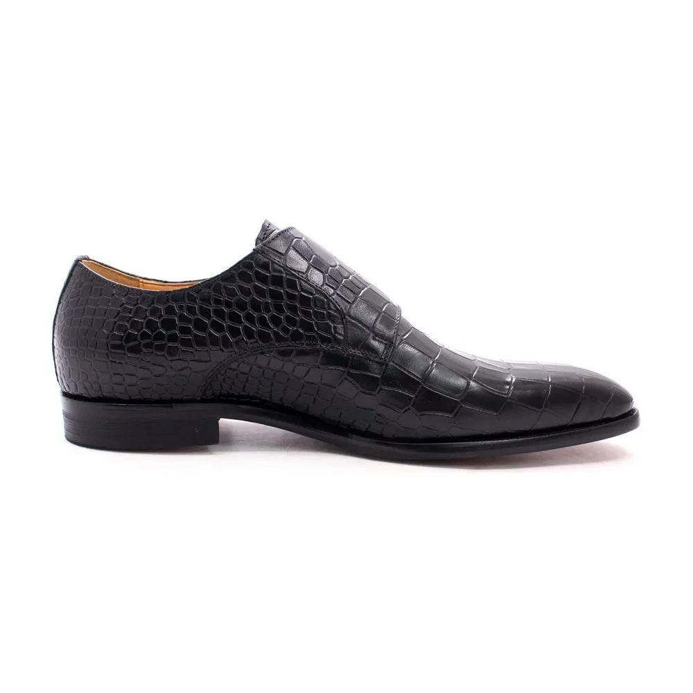 Luxury CrocStride Square Toe Monk Strap Dress Shoes