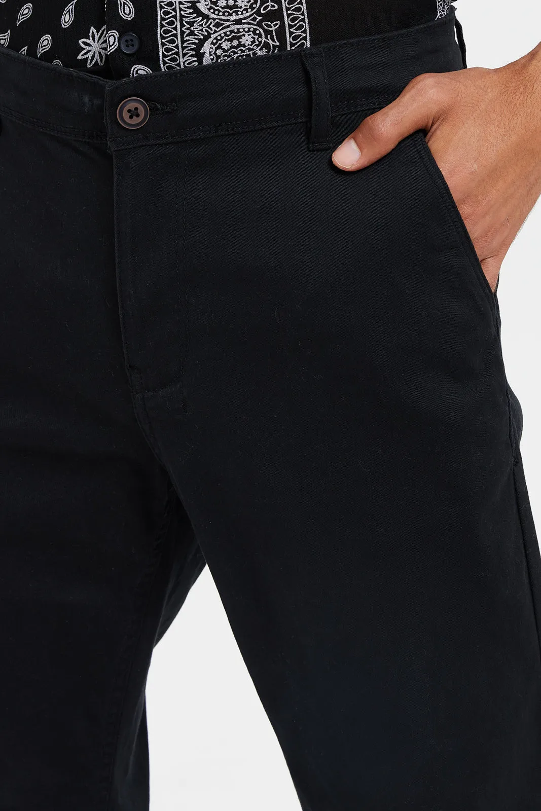 Men Black Chino Trousers