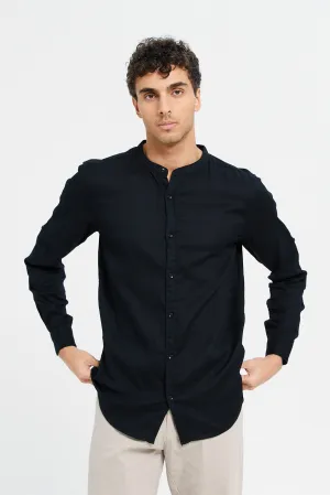 Men Black Solid Casual Shirt