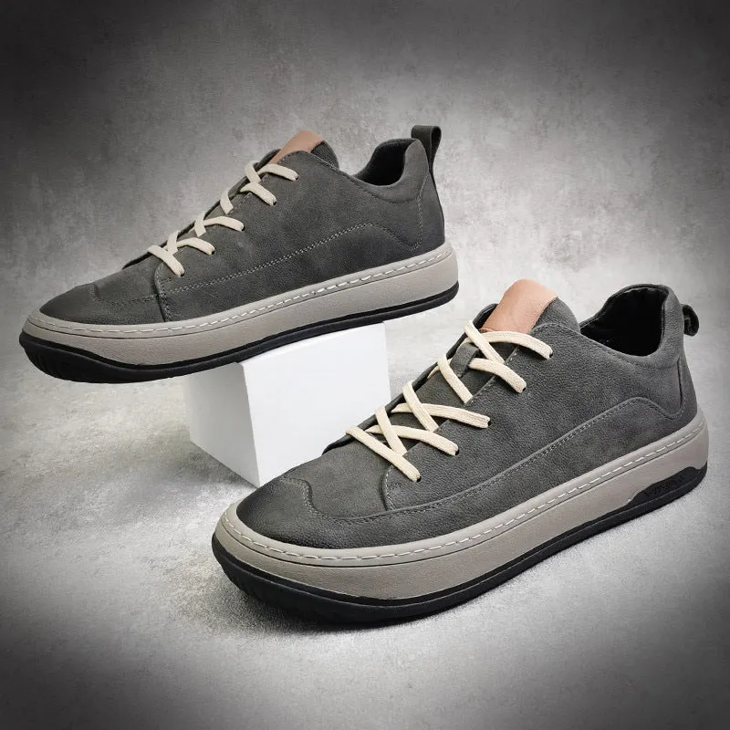 Men Casual Frosted Leather Sneaker Shoes