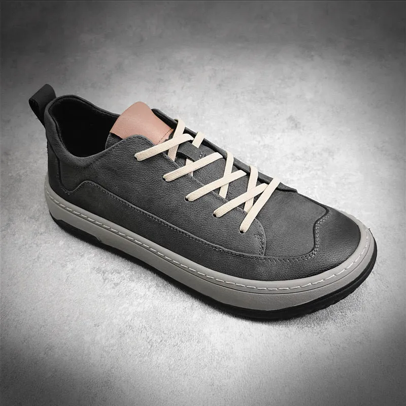 Men Casual Frosted Leather Sneaker Shoes