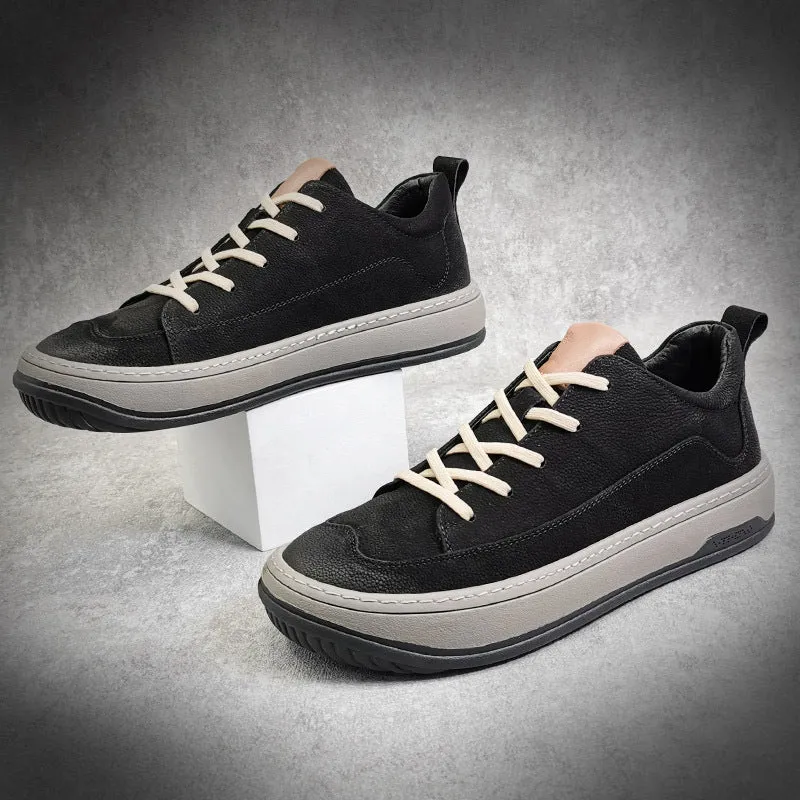 Men Casual Frosted Leather Sneaker Shoes