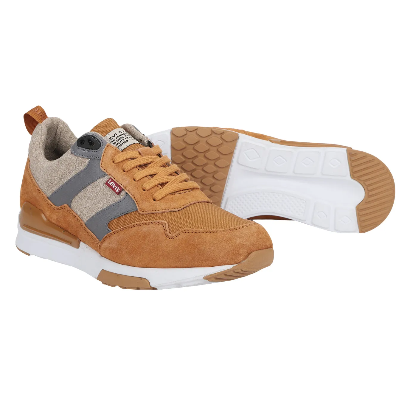 Men's Brown and Grey Colorblock Shoes