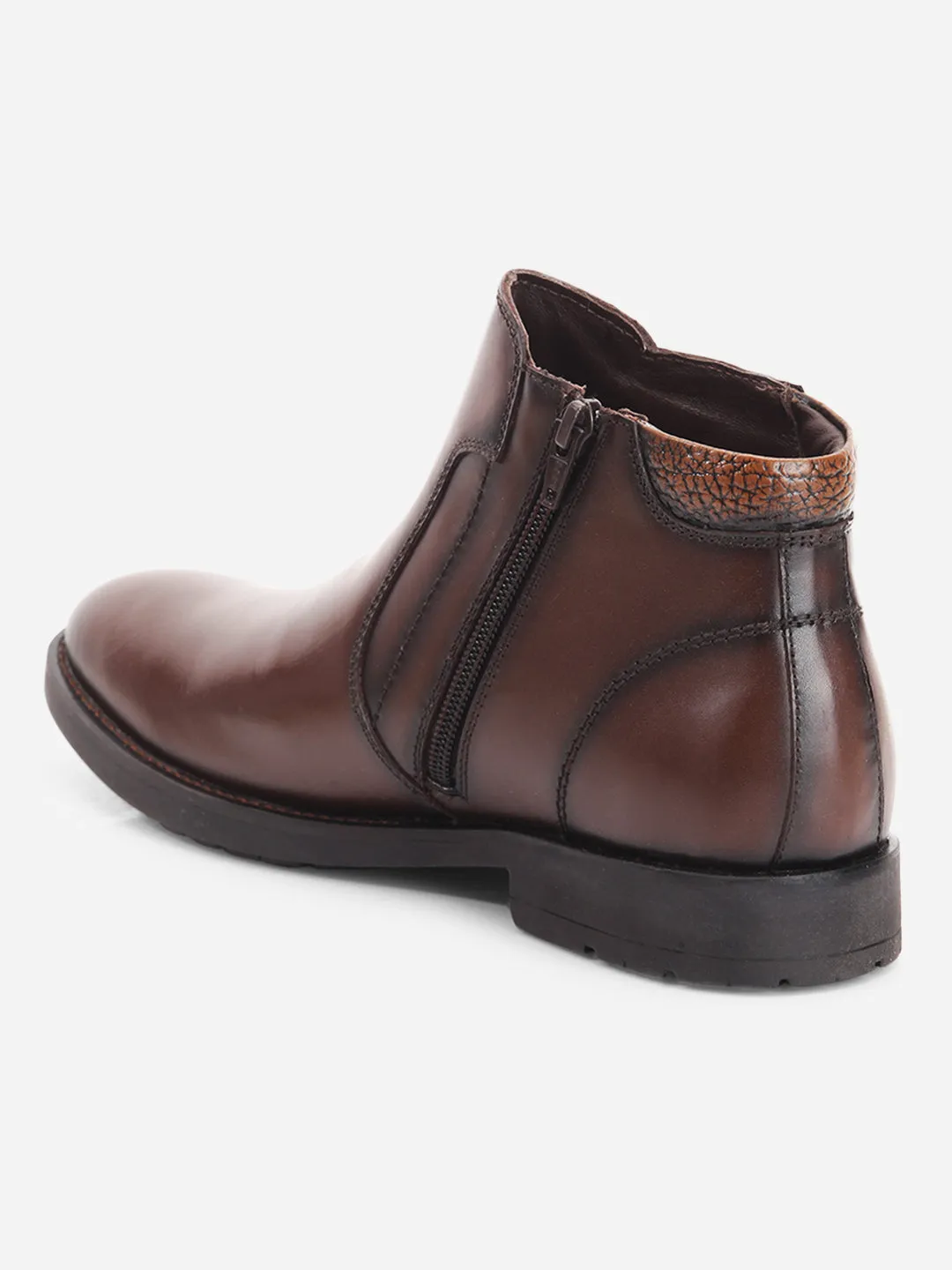 Men's Brown Round Toe Ankle Boot (ID2227)