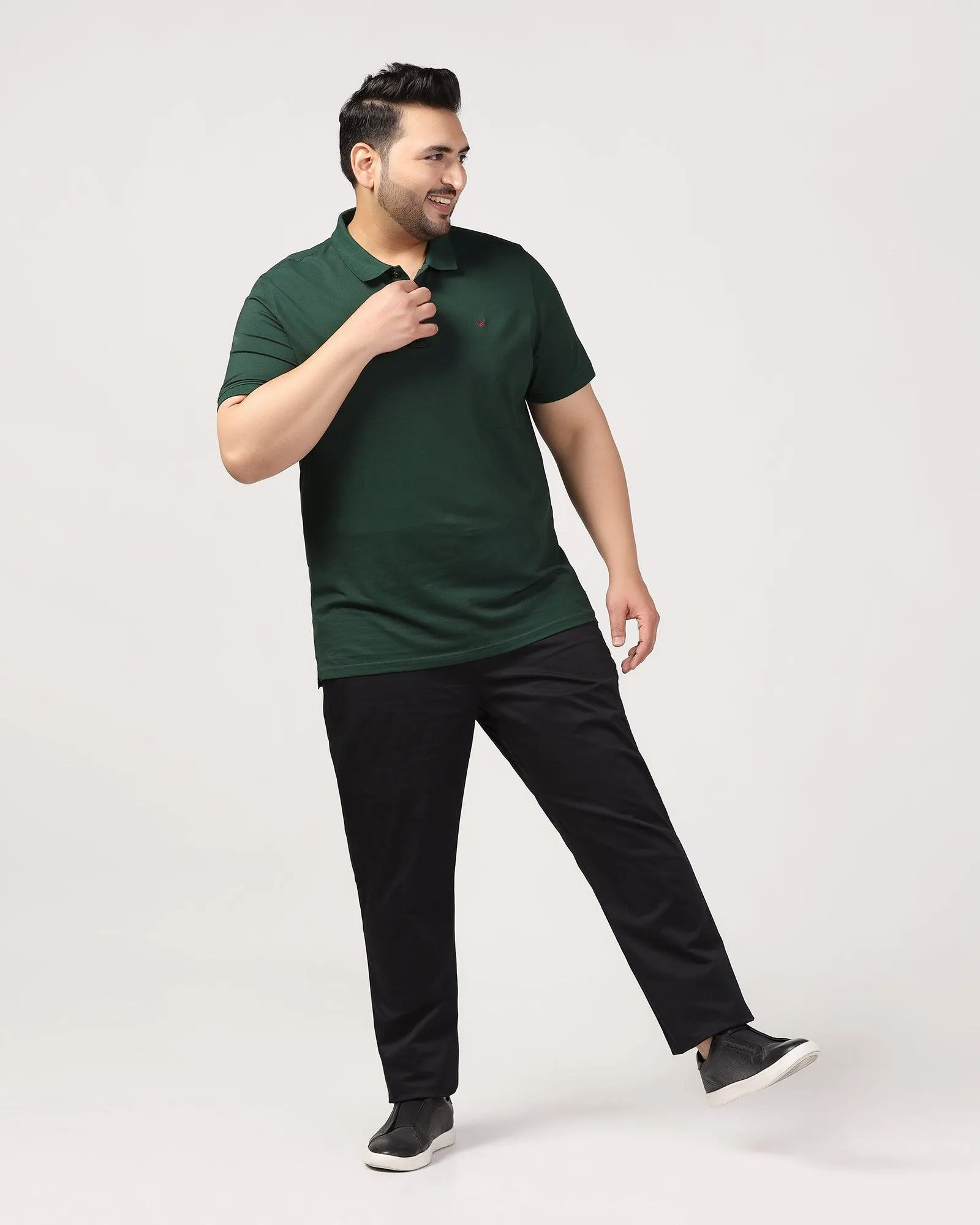 Must Haves Slim Comfort B-95 Casual Knight Black Solid Khakis - Kolt