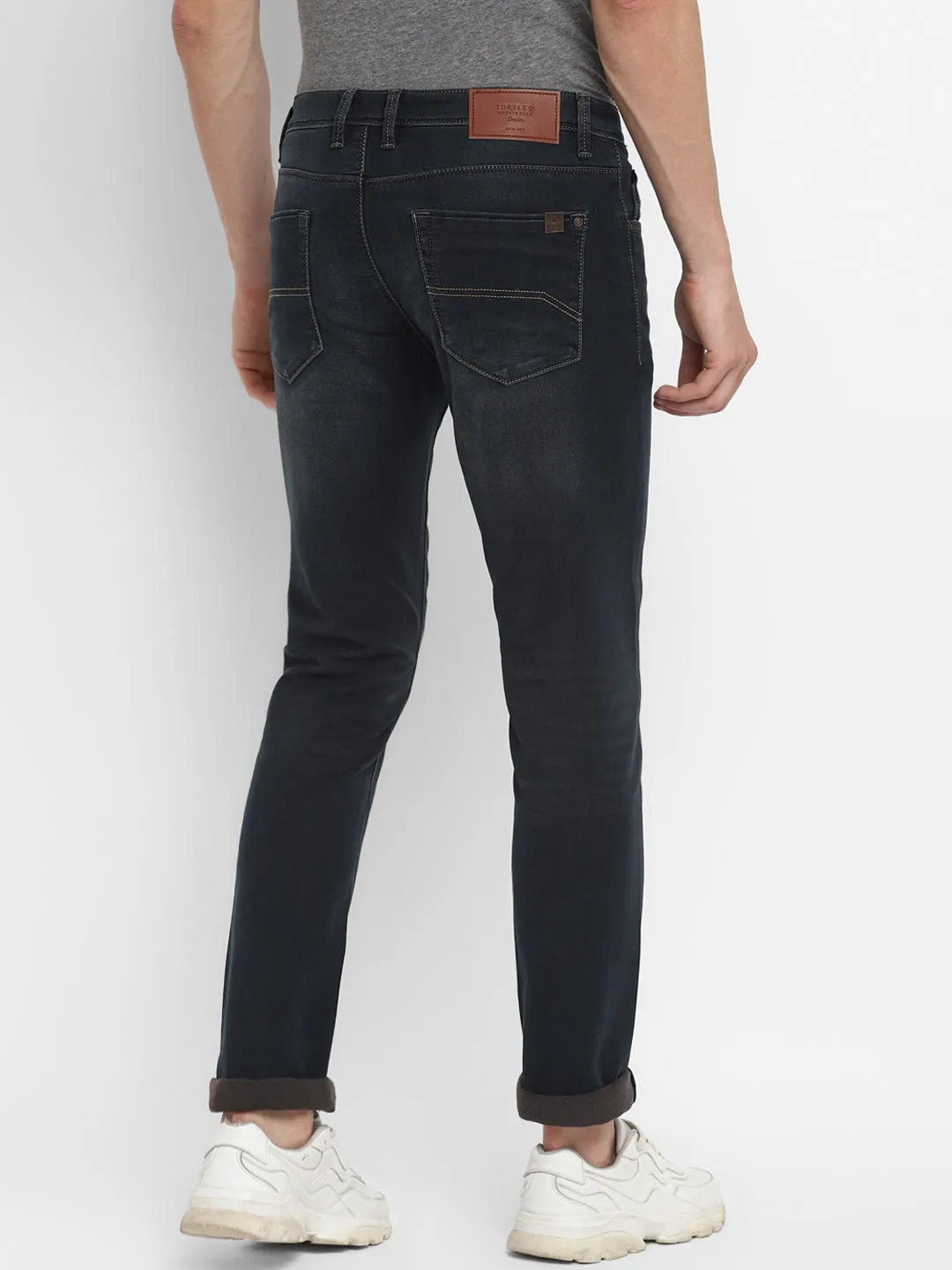 Navy Blue Cotton Stretch Narrow Fit Jeans