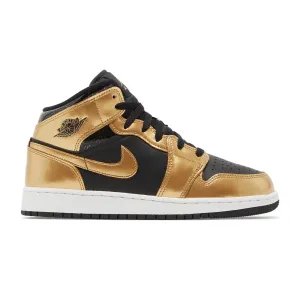 Nike Air Jordan 1 Mid SE GS, gold/black