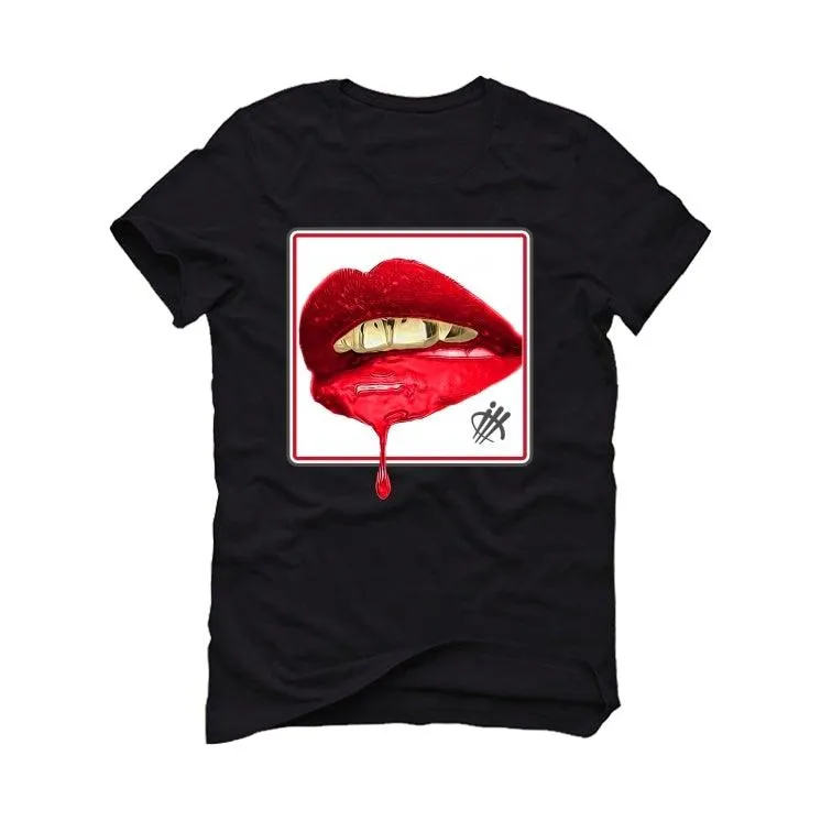 NIKE AIR SHIP PACKAGE AND BLACK AND RED 1S Black T-Shirt (LIPSTICK)