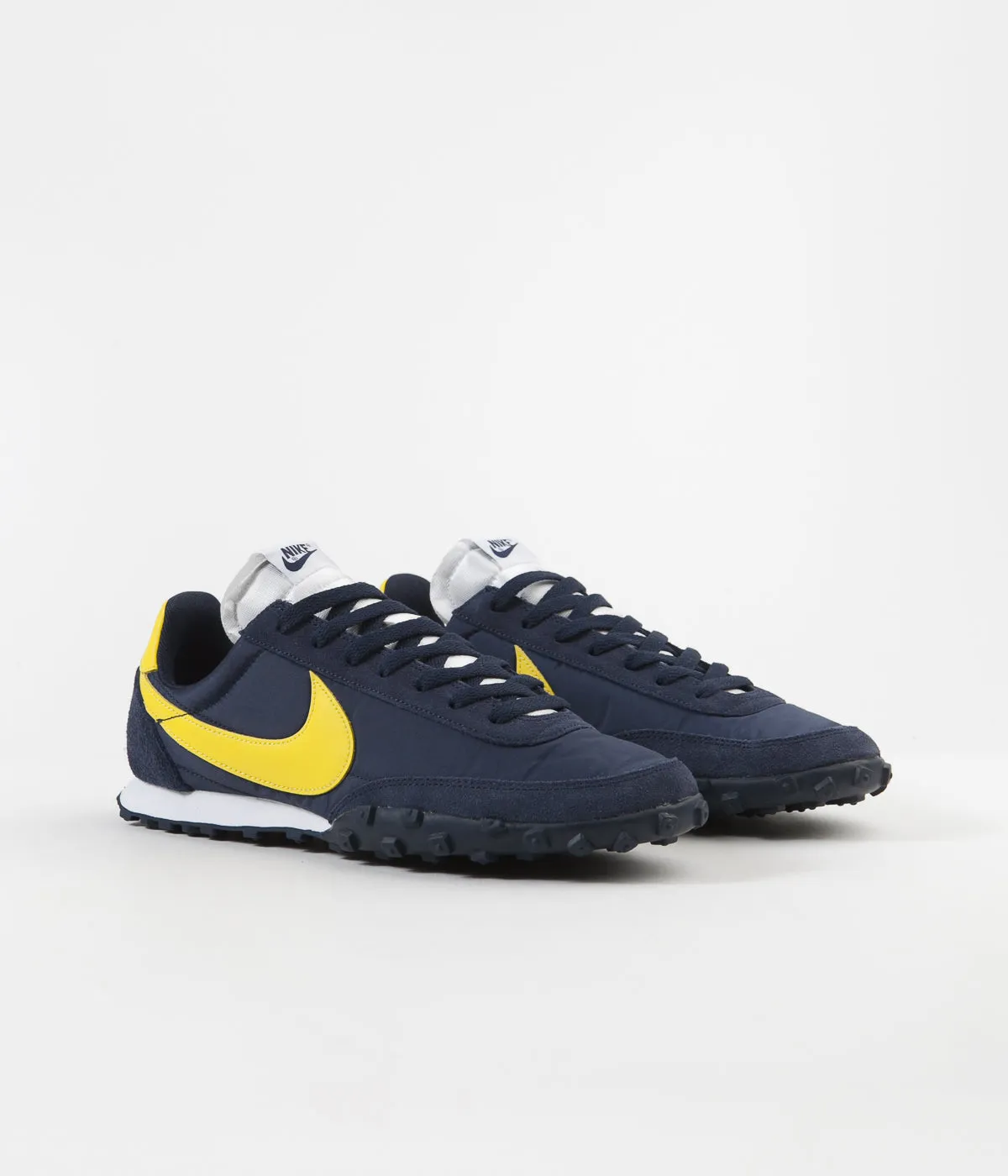 Nike Waffle Racer Shoes - Obsidian / Chrome Yellow - White