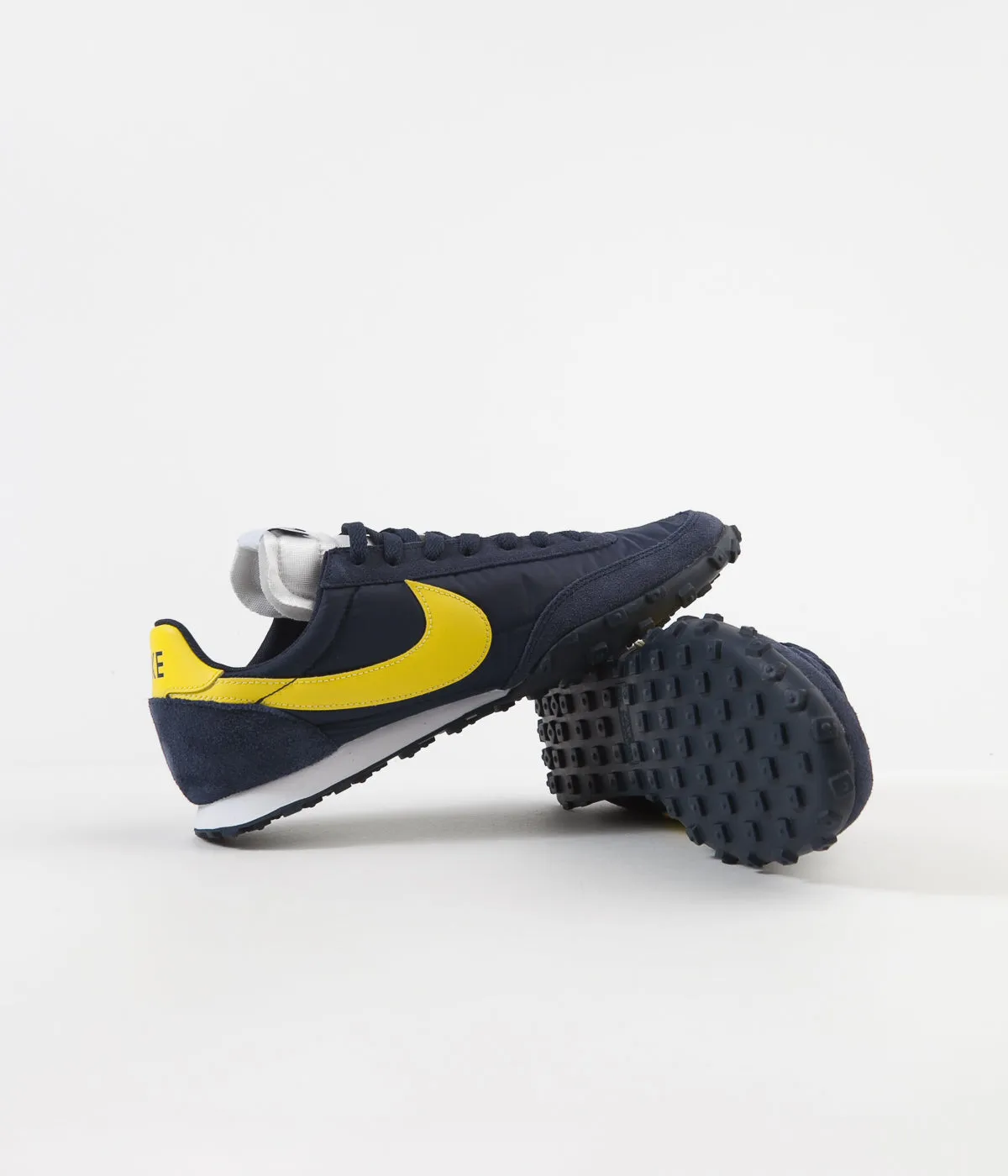 Nike Waffle Racer Shoes - Obsidian / Chrome Yellow - White