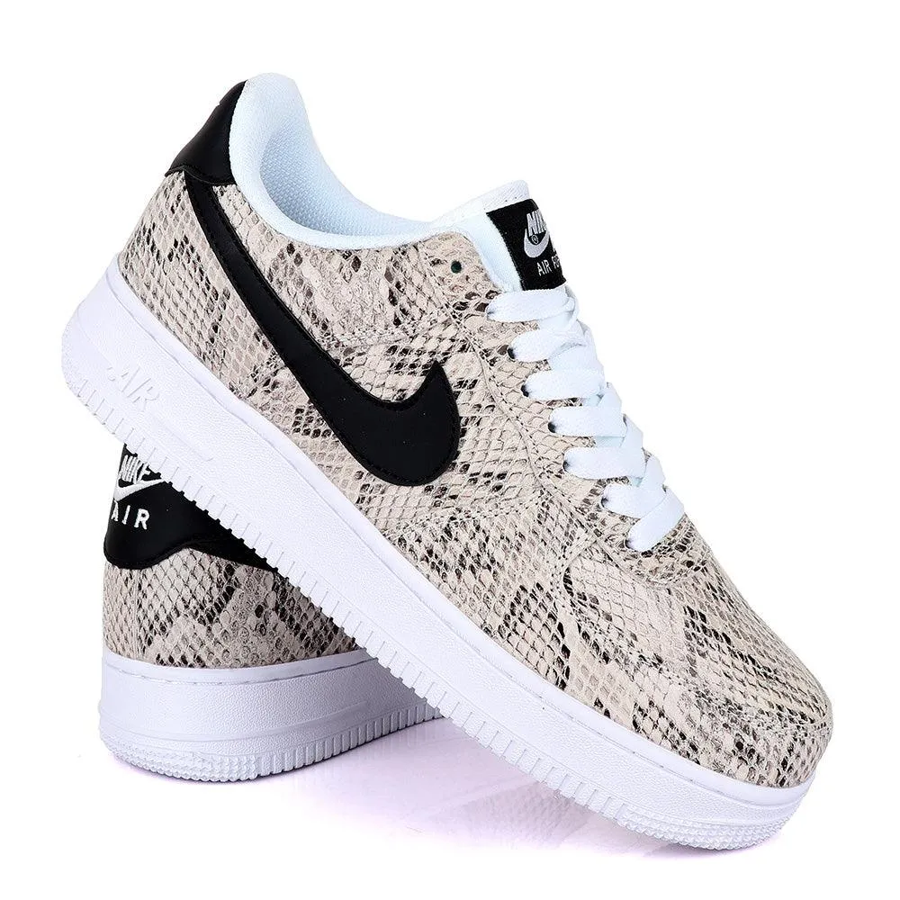 NK Air Force 1 Biege Animal Skin Sneaker