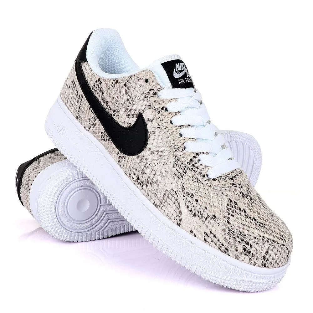 NK Air Force 1 Biege Animal Skin Sneaker