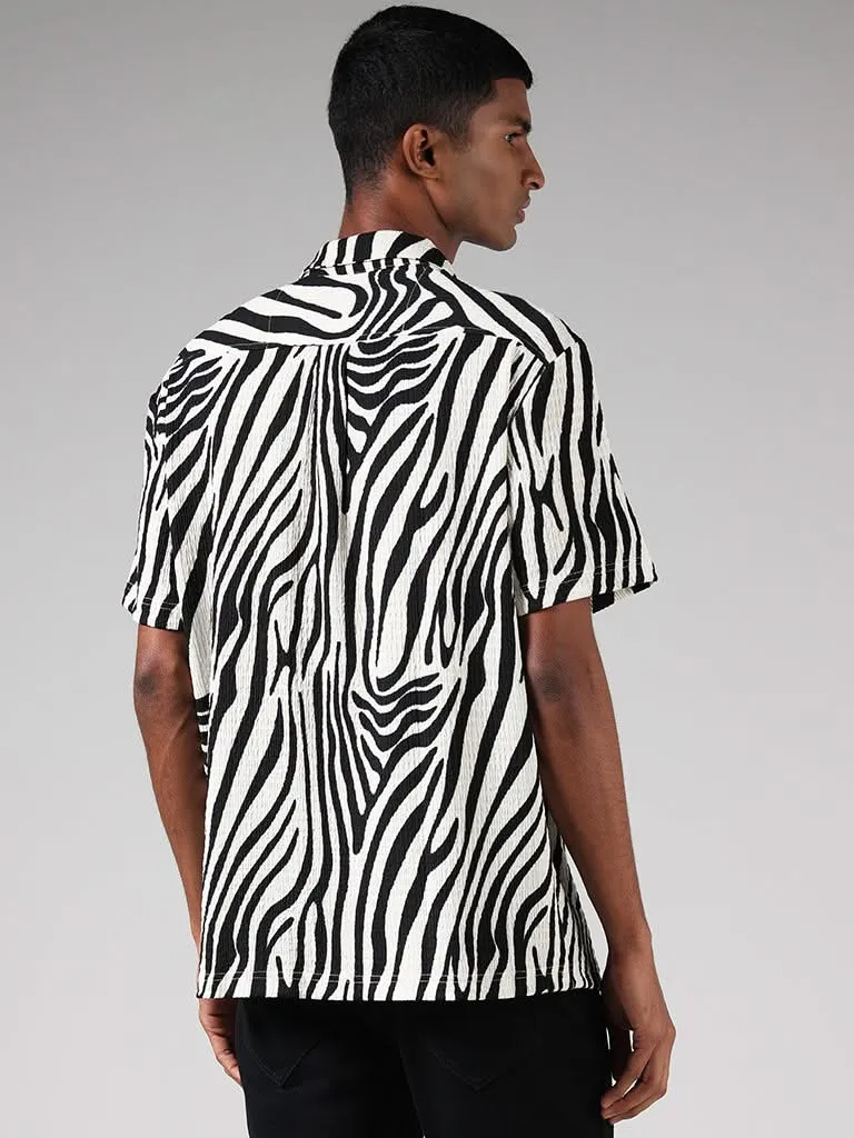 Nuon Off White Abstract Print Resort-Fit Shirt