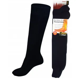 Octave® Mens Extra Long Thermal Socks 1.2 Tog 3 Pack - Black