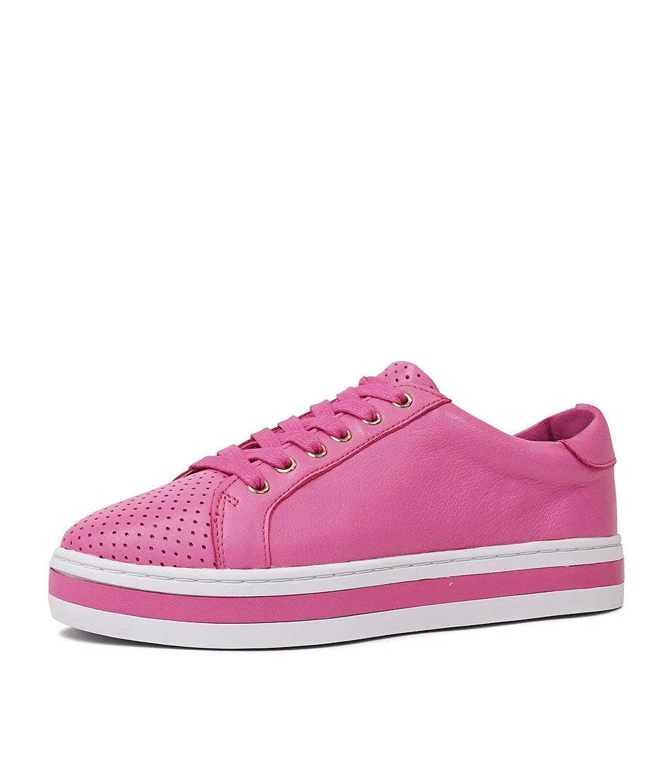 Paradise Hot Pink Leather Sneakers