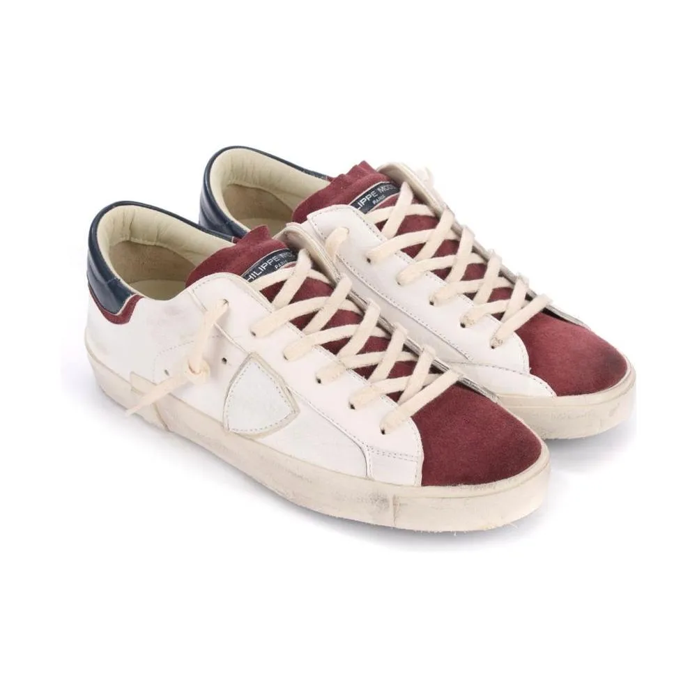 Philippe Model Elegant Leather Sneakers with Suede Accents