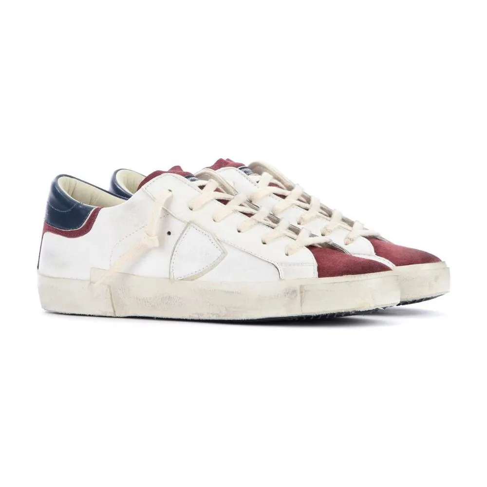 Philippe Model Elegant Leather Sneakers with Suede Accents