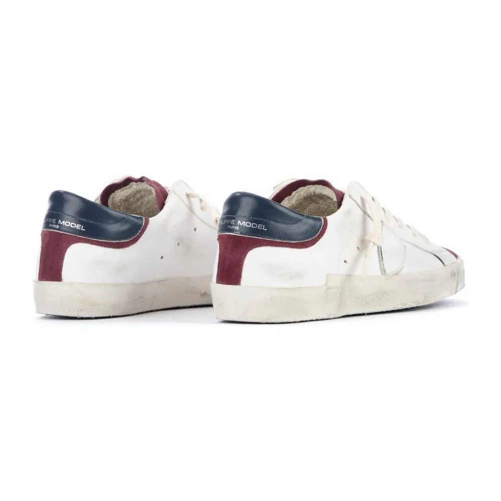 Philippe Model Elegant Leather Sneakers with Suede Accents