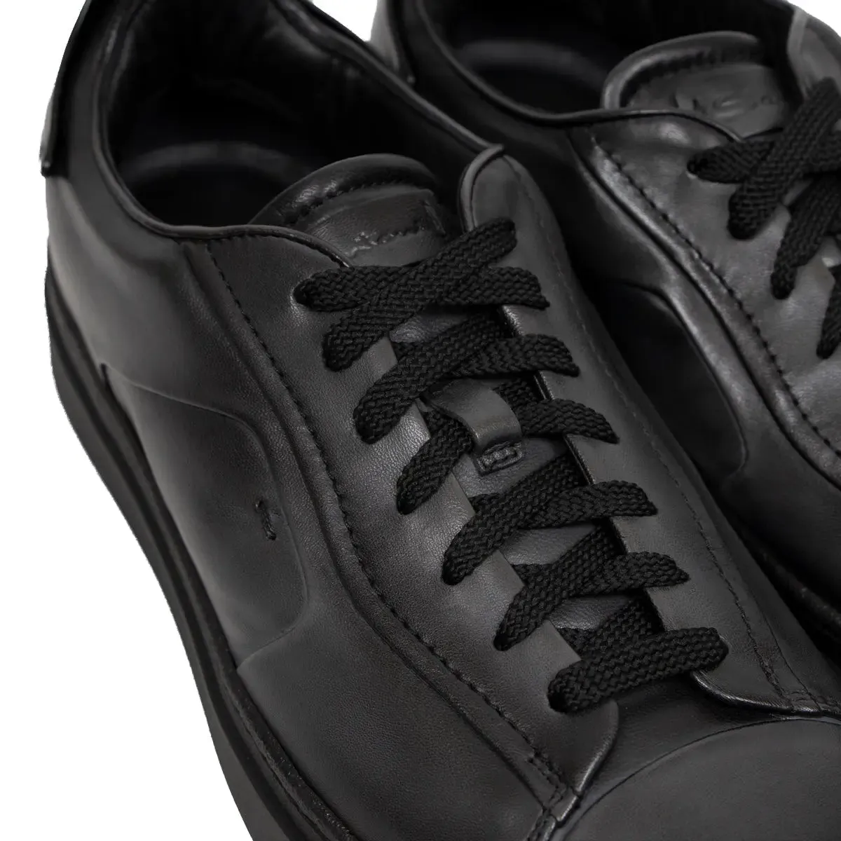 Polished Black Leather Sneaker