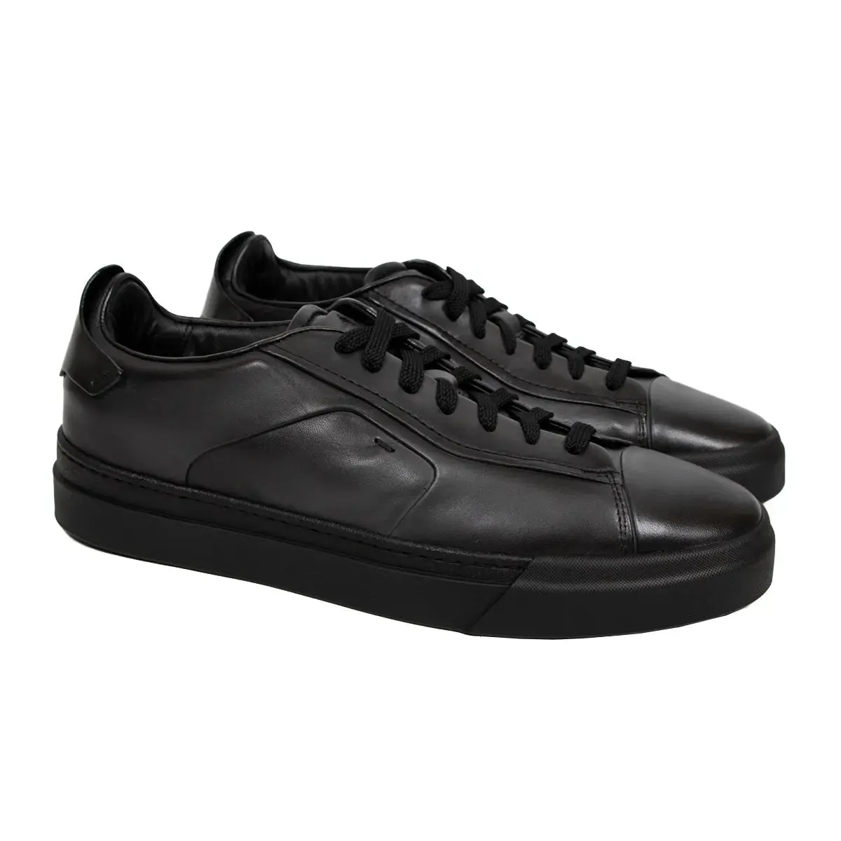 Polished Black Leather Sneaker