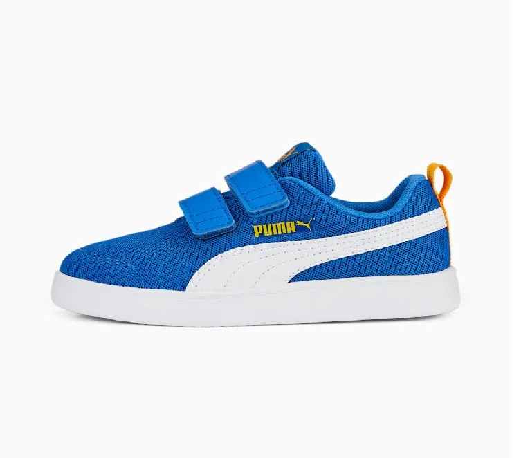 Puma Sneakers da bambino in mesh traspirante Courtflex v2 371758-14 victoria blue-white-zinnia