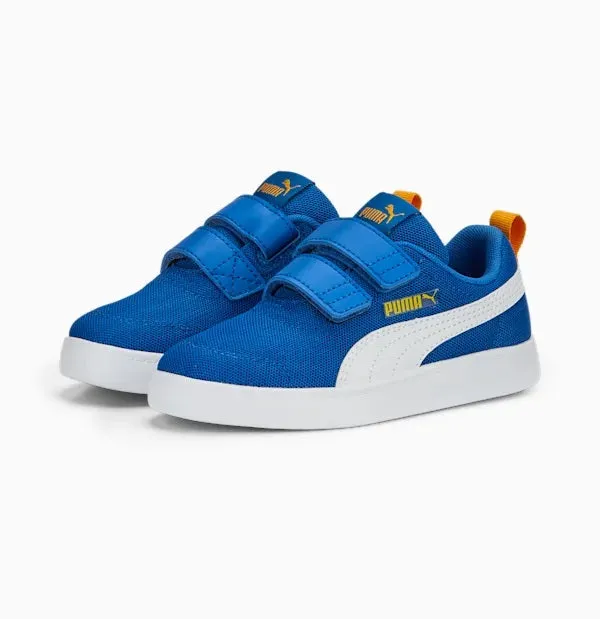 Puma Sneakers da bambino in mesh traspirante Courtflex v2 371758-14 victoria blue-white-zinnia