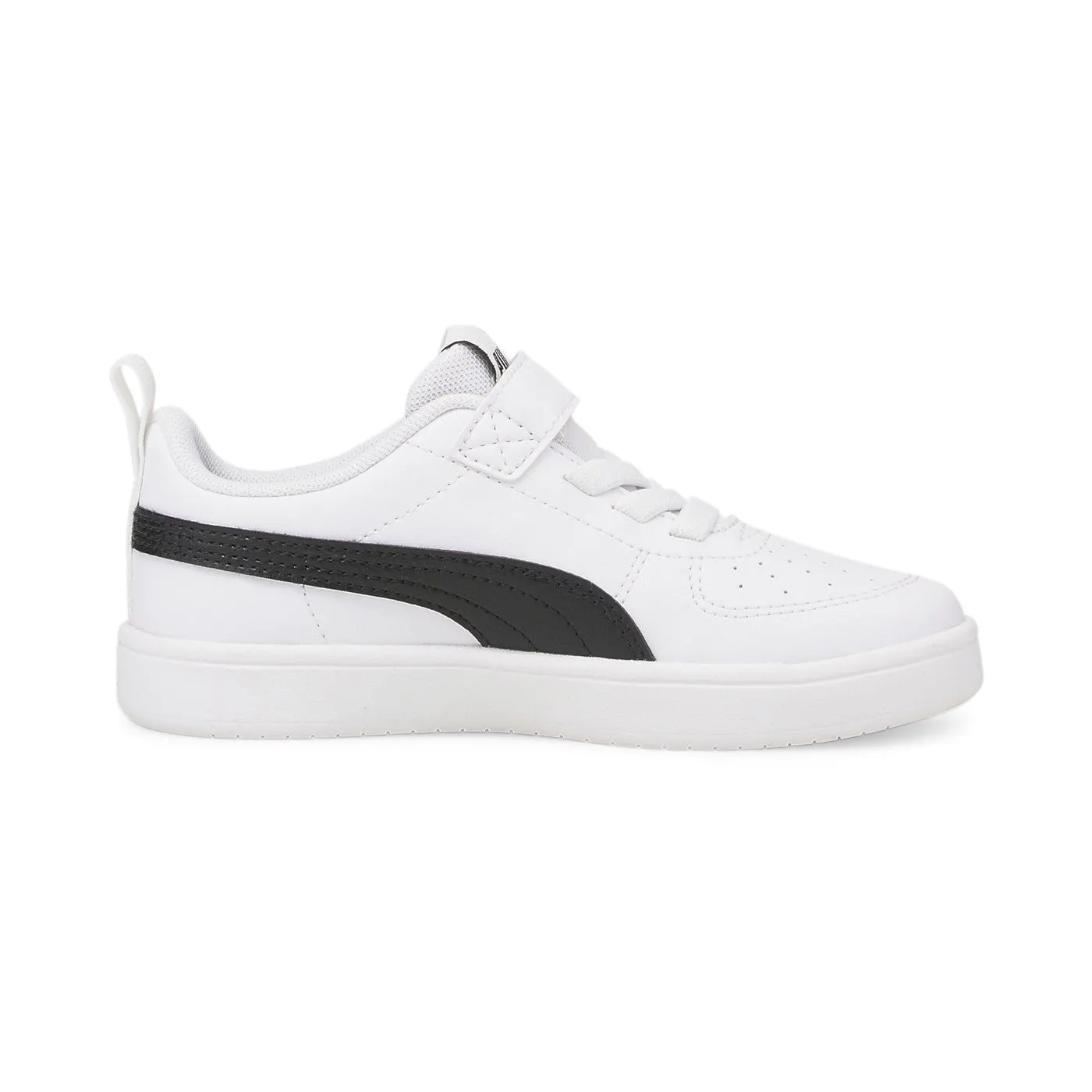 Puma Sneakers da ragazzo con laccio elastico e velcro Rickie AC 385836 03 white-black