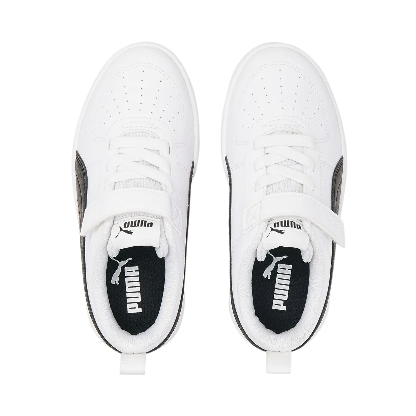 Puma Sneakers da ragazzo con laccio elastico e velcro Rickie AC 385836 03 white-black