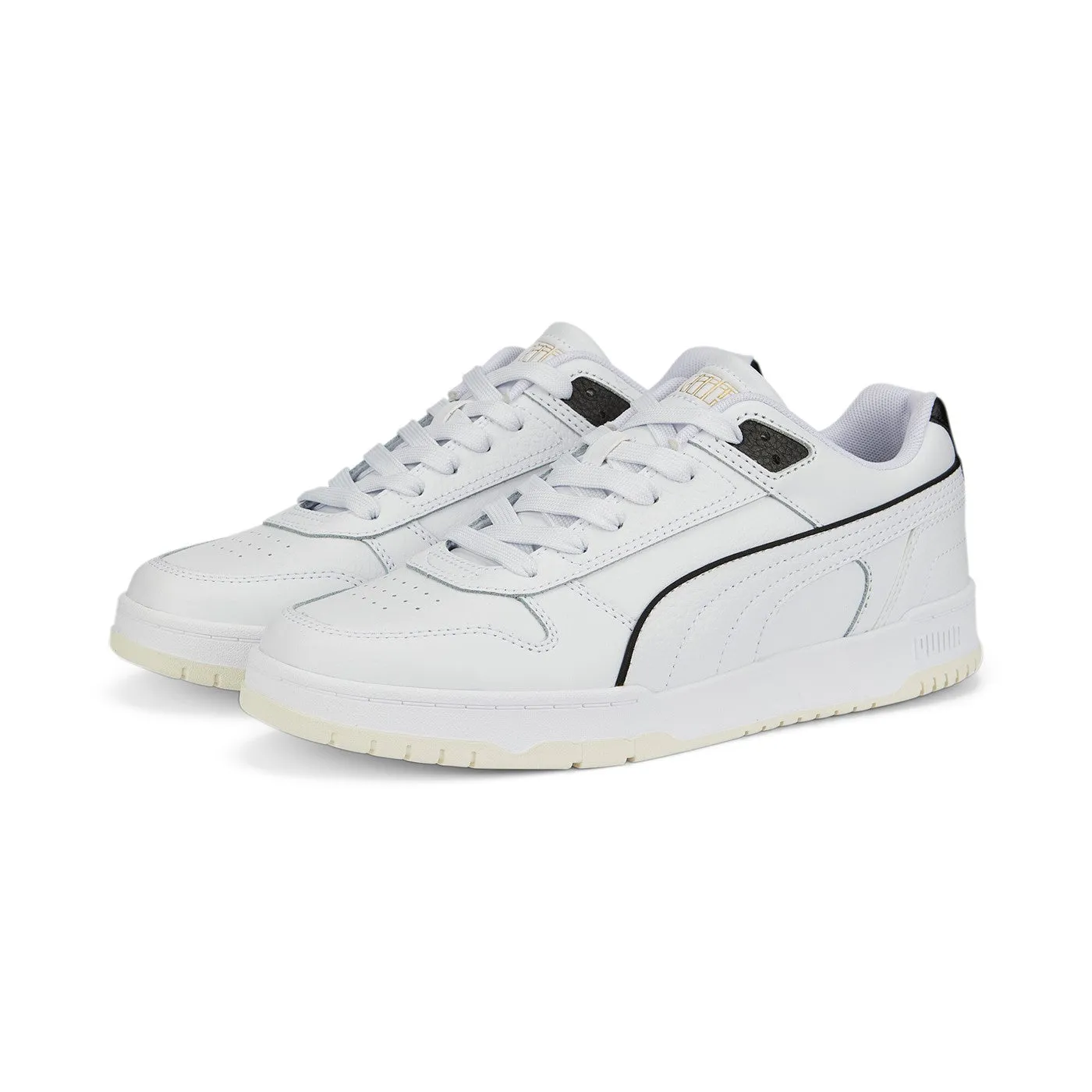 Puma sneakers da uomo RBD Game Low 386373 01 bianco nero oro