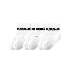 PUSHAS 'Premium Logo' Socks (3 Pack)