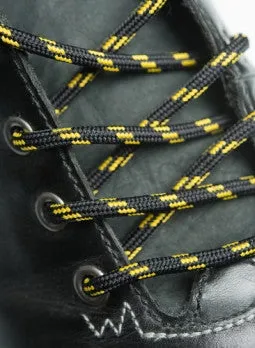 Round Black and Yellow Bootlaces - 4mm wide