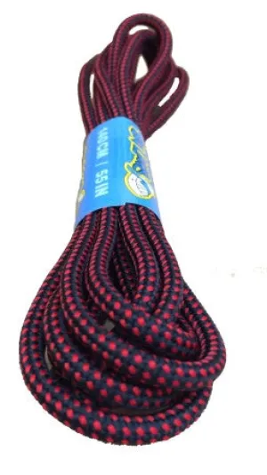 Round Black Red Pinpoint Bootlaces - 4mm wide