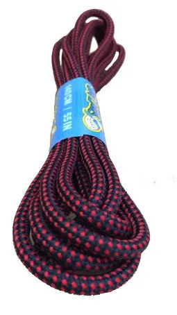 Round Black Red Pinpoint Bootlaces - 4mm wide