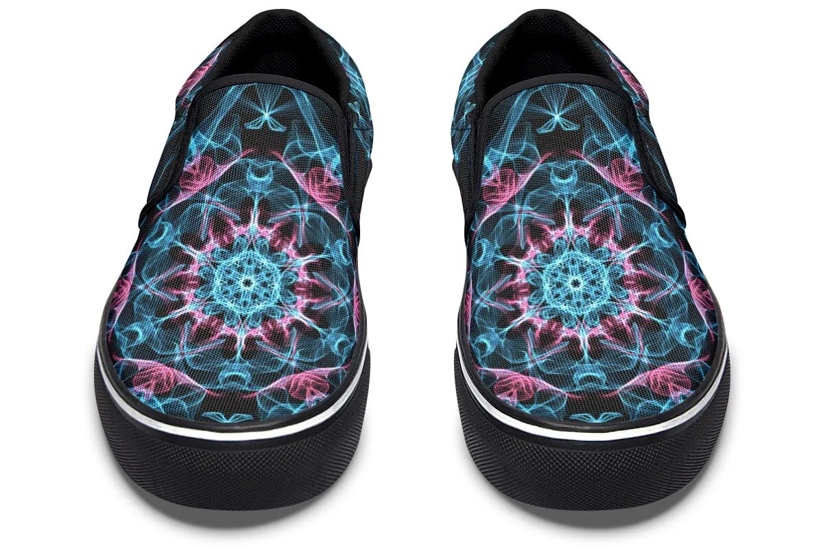 Smokey Blue Mandala Slip on Shoes