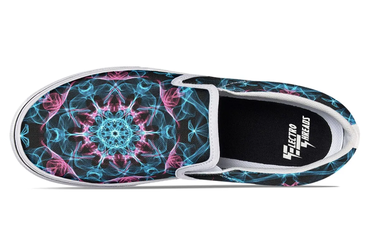 Smokey Blue Mandala Slip on Shoes