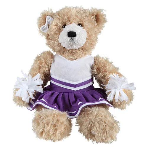 Soft Plush Stuffed Brandon Beige Teddy Bear with Cheerleader Outfit