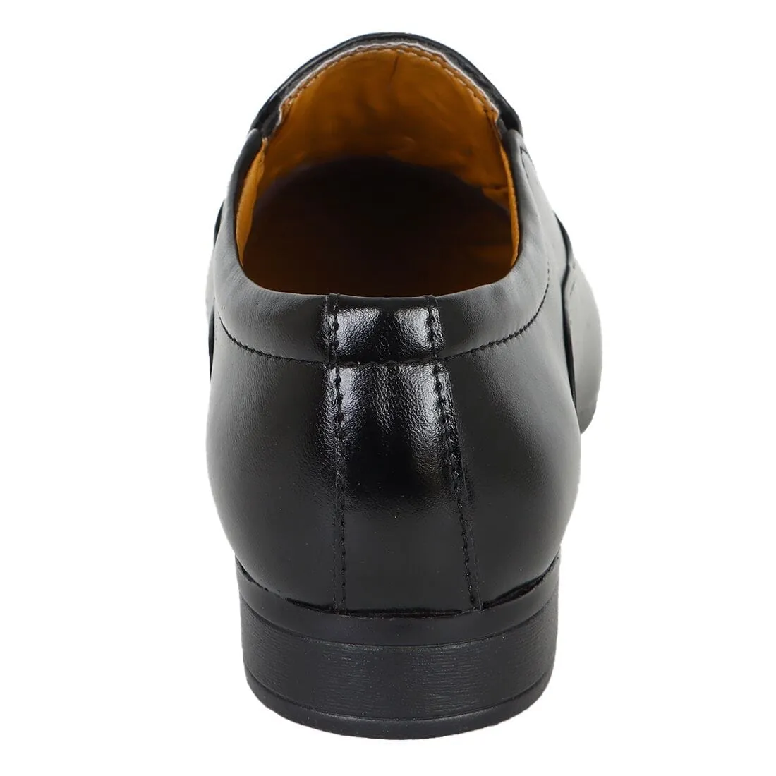 Somugi Black Slip on Formal Shoes for Men made by Artificial Leather