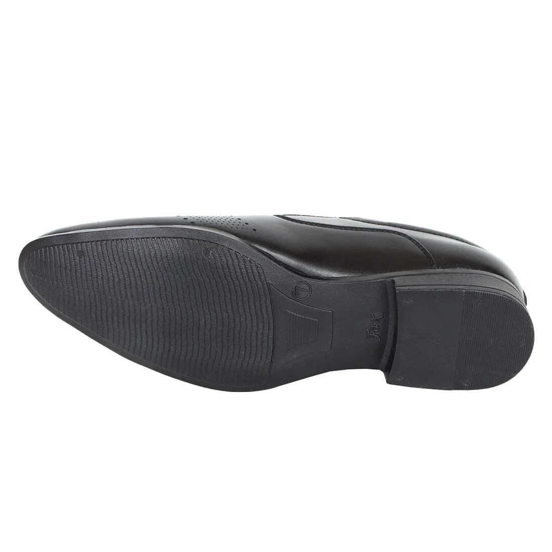 Somugi Black Slip on Formal Shoes for Men made by Artificial Leather